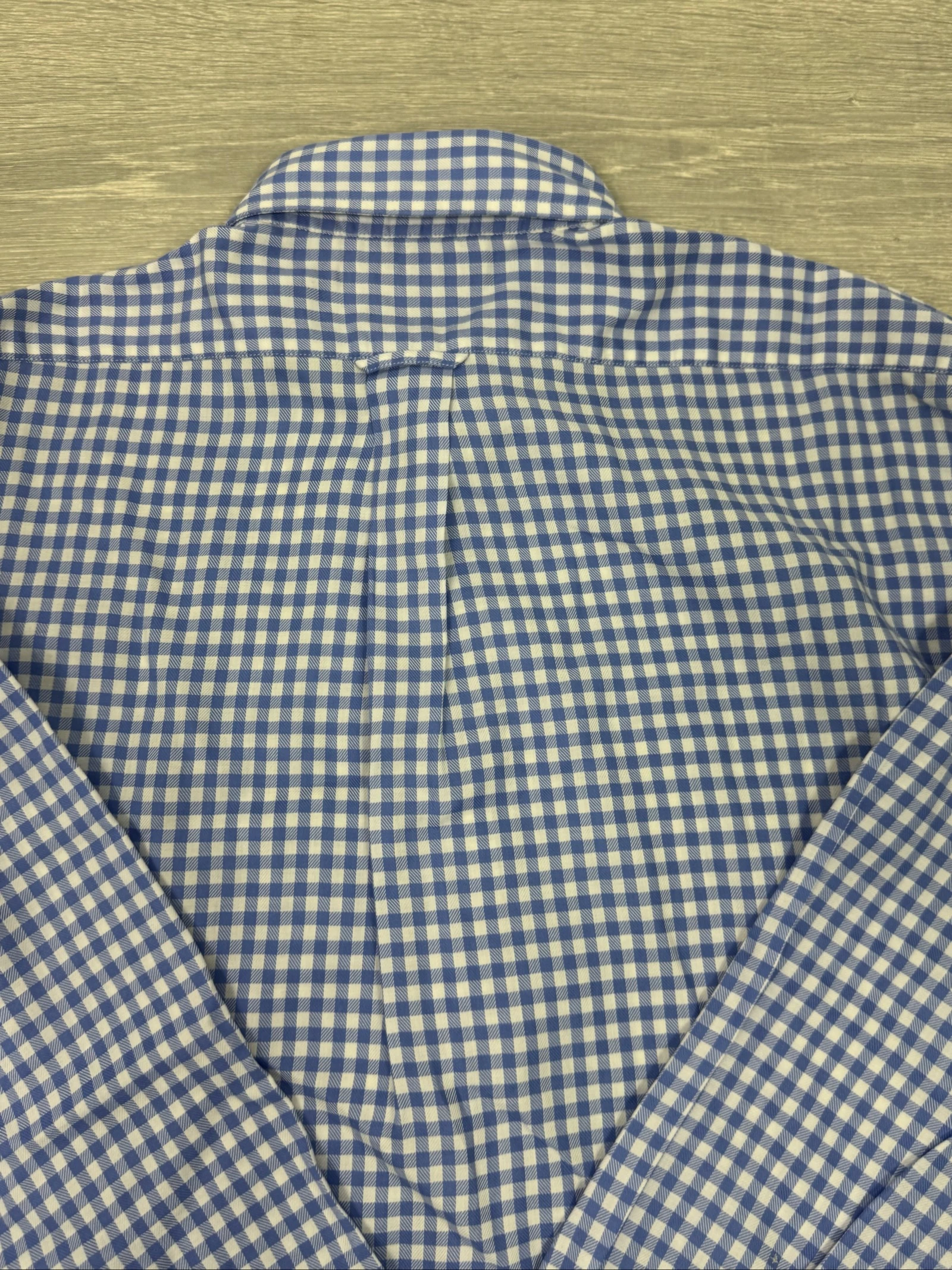 Hemd Façonnable Heren Geruit Vichy Blauw Wit 100% Katoen Maat L XL Casual Zakelijk – photo 8